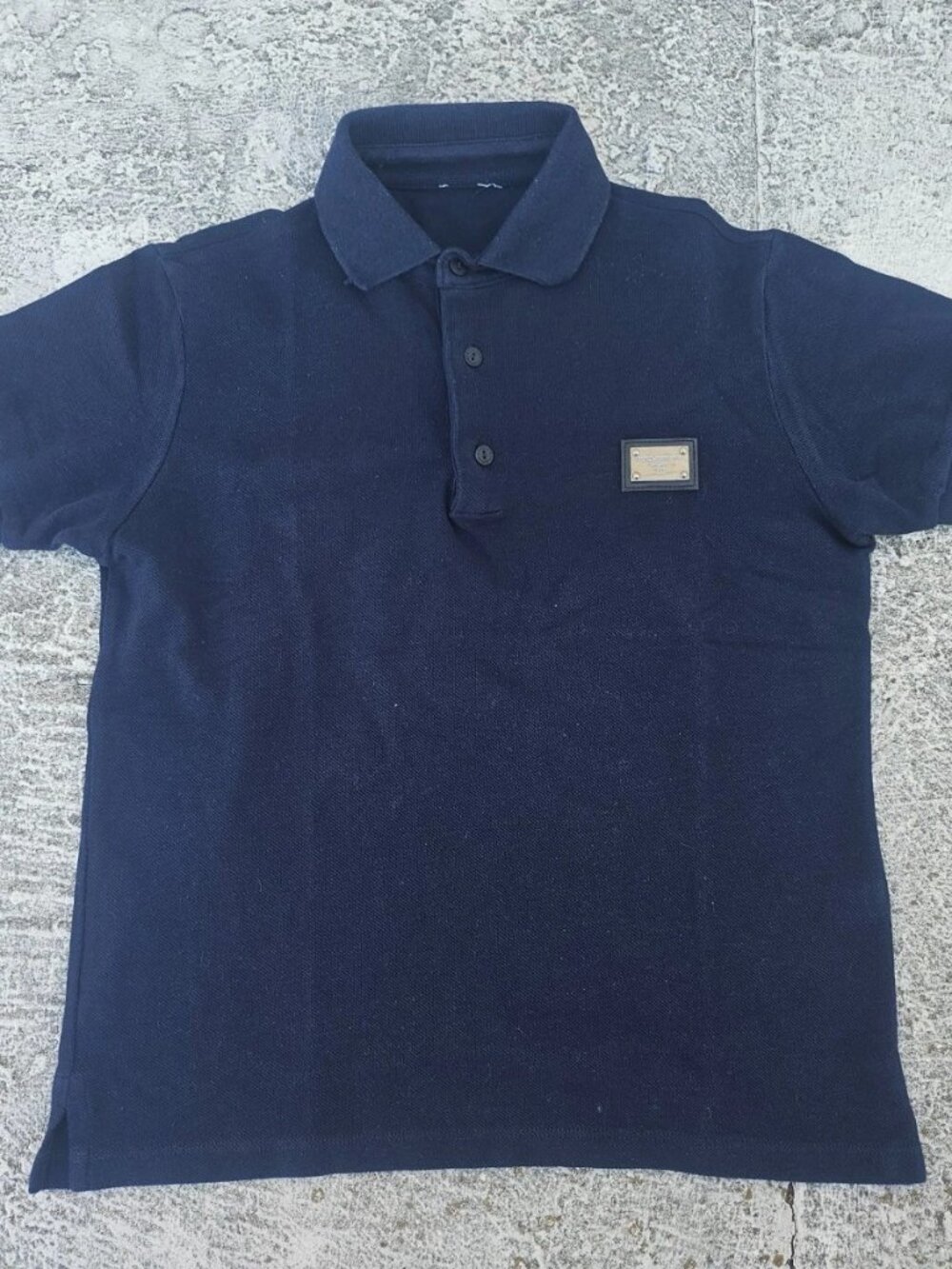 Dolce & Gabbana Kid Boys Polo Shirt Short Sleeve Navy Blue Size 7/8 Made Italy